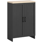 HOMCOM Modern 23.6" L Buffet Cabinet with Storage - Black-A cabinet provides ample storage for daily supplies