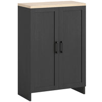 HOMCOM Modern 23.6" L Buffet Cabinet with Storage - Black-A cabinet provides ample storage for daily supplies