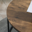 HOMCOM - Tables gigognes rondes 29 po avec cadre en métal - brun rustique - Paquet de 2-Couleur : brun rustique