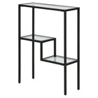 Hudson&Canal Lovett 22"W Console Table - Blackened Bronze-Tabletop has a weight capacity of 25 lbs, lower shelves can hold 5 lbs each