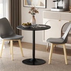 HOMCOM 27.6" Round Dining Table in Wood Veneer - Black-Anti-slip ring pad keeps the kitchen table stay firmly in place