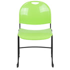 Flash Furniture HERCULES Series Green Ultra-Compact Stack Chair with Black Powder Coated Frame-Set of 5 Multipurpose Stack Chairs