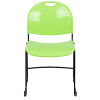 Flash Furniture HERCULES Series Green Ultra-Compact Stack Chair with Black Powder Coated Frame-Set of 5 Multipurpose Stack Chairs