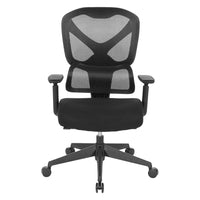 Pro-line II - Fauteuil Ergonomic avec haut dossier en maille et siège en tissu-Dossier en maille noire perméable à l'air avec support lombaire auto-ajustable