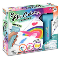 TPG Creations Aircolour Airbrush 14-Piece Kit with Markers & Stencils-Create Stunning Airbrush Art: Simply insert one of the included markers into the airbrush device and spray vibrant colours effortlessly onto paper. Whether you're creating smooth gradients or bold designs, the airbrush effect brings a whole new level of creativity to your artwork.
