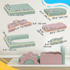 Qaba - Canapé modulable pour enfants, blocs d’escalade en mousse avec piscine à balles - bleu clair - ensemble de 12-Fabriqué en mousse haute densité et en velours côtelé doux, sûr et sans odeur 