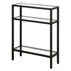 Hudson&Canal Sivil 22"W Console Table - Blackened Bronze-The top can support 25 lbs, the middle and lower shelves can support 10 lbs each