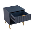 Manhattan Comfort DUMBO 20.07" Modern 1-Drawer Nightstand - Midnight Blue-Perfect for Bedside Storage, Lamps or Display Items