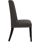 Modway Baron Fabric Dining Chair - Brown - 4 Pack-Polished Nailhead Trim