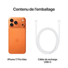 Apple - iPhone 17 Pro Max - 256 Go - Orange cosmique - Débloqué-CONÇU POUR APPLE INTELLIGENCE - Personnel, privé, puissant. Écrivez, exprimez-vous et faites-en plus sans effort