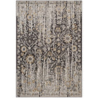Modway - Ganesa Treillis floral en diamant vieilli Tapis de comédie 8 pi l x 10 pi L - Noir et beige-Tapis à treillis floral diamant vieilli