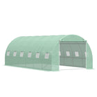 Outsunny 20' x 10' x 6.6' Large Walk-in Greenhouse with Windows and Door - Green- Built with a rust-resistant galvanized metal frame for walk in greenhouse's stability against the harsh weather conditions  