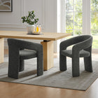 Modway Oslo Barrel Fabric Upholstered Dining Accent Chair - Anthracite-Non-Marking Floor Glides