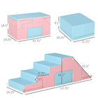 Qaba - Ensemble de jeu en mousse pour enfants pour ramper et grimper - bleu clair - ensemble de 2-Design polyvalent qui se transforme facilement en toboggan, table ou chaise 