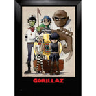 Gorillaz with Gold LP - Framed Print - 27" x 38"-Premium music memorabilia