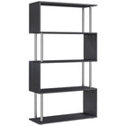 HOMCOM - Bibliothèque géométrique en bois à 5 niveaux pour salon - noir-Bibliothèque moderne en forme de Z offrant des étagères à plusieurs niveaux pour une exposition pratique 