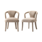 Manhattan Comfort Palmer 22.8" Mid-Century Modern Tweed Upholstered Dining Armchair - Gold Dust - Set of 2-Mid-Century Modern Accent Chairs for Living Room Usage. Set of 2