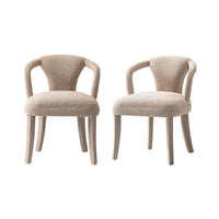Manhattan Comfort - Lot de 2 fauteuils de salle à manger Palmer 58 cm style mid-century modern, revêtement en tweed, coloris Gold Dust-Fauteuils d’appoint style milieu du siècle pour salon usage Lot de 2