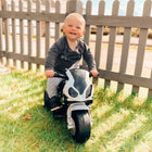 Aosom 6V Kids Motorcycle with Headlights - Black-Extra stable no-tip three-wheeled design 