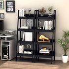 HOMCOM - Étagère Bibliothèque à 4 niveaux en forme d’échelle - noir - lot de 2-Idéal pour votre salon, salle de bain, balcon, cuisine, etc