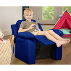 Flash Furniture – Fauteuil en vinyle inclinable pour enfant avec espace de rangement, style contemporain, bleu-Rembourrage en vinyle bleu