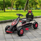 Aosom - pedal go Kart avec siège réglable, roues en caoutchouc et amortissement - rouge-Dimensions totales : 47,6 po L x 22,8 po l x 24 po H (121 x 58 x 61 cm) 