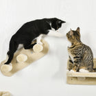 PawHut 3-Piece Cat Wall Shelf with Hammock, Scratching Post and Platforms-Material: Particleboard, Plush, Sisal 