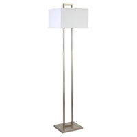 Hudson&Canal Adair 68" Tall Floor Lamp with Fabric Shade - Brushed Nickel/White-Modern and contemporary design for your living room, office space, bedroom, or reading nook