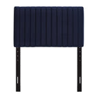 Modway Keira Performance Velvet Twin Headboard - Midnight Blue-Solid Wood and Particleboard Frame