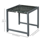 Outsunny - Table basse en rotin avec plateau en verre trempé et cadre en aluminium pour extérieur, jardin, gris-Plateau de table en verre trempé pour une belle touche finale  