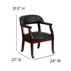 Flash Furniture – Fauteuil de conférence en vinyle, noir (BZ100BLK)-Accoudoirs droits rembourrés avec clous décoratifs en laiton