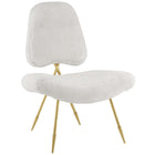 Modway - Ponder Fourrure en peau de mouton rembourrée Chaise longue - Blanc-Chaise lounge du salon ou de la chambre