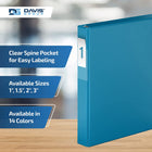 Davis Group Premium Economy Binder - D Ring - 1" - Turquoise Blue - 6 Pack-D Ring, Non-Locking