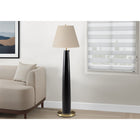 Monarch Specialties 9683 62"H Floor Lamp - Black Metal/Beige Shade-The neutral beige fabric shade adds a soft contrast to the sleek base, creating a balanced look that blends modern design with timeless appeal