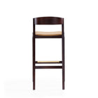 Manhattan Comfort - Klismos tabouret de bar moderne du milieu du siècle de 20" en similicuir camel et noyer foncé, lot de 3-Livré chez vous entièrement assemblé ! Aucun assemblage requis