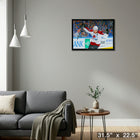 Nathan Mackinnon Colorado Avalanche Goal Celebration - Framed Canvas - 31" x 22"-Ready to hang - arrives fully assembled