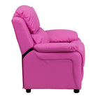 Flash Furniture – Fauteuil en vinyle inclinable pour enfant avec espace de rangement, style contemporain, rose vibrant-Mousse ignifuge CA117