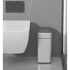 Elpheco - poubelle à capteur en acier inoxydable à double couvercle, petit format - 9,5 L - argent-La poubelle nécessite 2 piles AA pour fonctionner (non incluses)