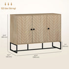 HOMCOM Modern 42.5" L Sideboard - Oak-Versatile for storing dining items, hallway essentials, or decor