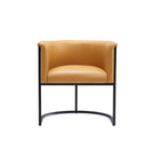 Manhattan Comfort - Lot de 2 chaises de salle à manger Cosmopolitan 24 po style mid-century modern, revêtement en similicuir, coloris selle et noir-Capacité de poids 136 kg