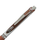 Pentel EnerGel Liquid Gel Refillable Grip Pen - Retractable - 0.7mm - Brown Ink-Brown with metal accents & metal pocket clip & metal pocket clip