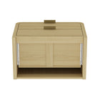 Manhattan Comfort Grace 28" Modern Nightstand - Natural Oak/Gold-30 Day Limited Manufacturer's Warranty