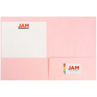 JAM Paper - Chemises de présentation à deux pochettes en papier cartonné colouré mat de qualité supérieure - rose pâle - Paquet de 6-Quantité : 6 dossiers par paquet | Un pour chaque sujet et projet