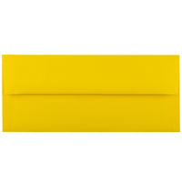 JAM Paper Enveloppes Brite Hue format livret en pap. rec. avec ferm. gom., 4 1/8 x 9 1/2 po, jaune, 100/paquet-Jaune