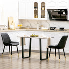HOMCOM - Chaises de salle à manger, rembourrées en cuir PU pour cuisine - noir - lot de 2-Conçu dans une couleur neutre avec des pieds à finition dorée qui lui donnent un style moderne