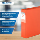 Davis Group Super économie, Reliure à anneaux en “D” inclinés 2 po, paquet de 6 – Orange-Anneau En D, Non Verrouillable