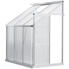 Outsunny 6' x 4' Aluminium Lean-to Greenhouse with Adjustable Roof Vent - Clear- Lean-to-wall greenhouse with spacious design for growing flowers, vegetables, and fruits  
 