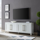 Hudson&Canal Chabot TV Stand for TV's up to 75" - White-Constructed of sturdy MDF materials in a handcrafted White finish