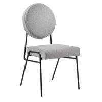Modway Craft Upholstered Fabric Dining Side Chairs - Black/Light Grey-Mid-Century Modern Dining Chair