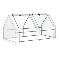Outsunny 6' x 3' x 3' Portable Tunnel Greenhouse with Large Zipper Doors & Water/UV PE Cover - White- With high quality steel tube and PE cover    
 